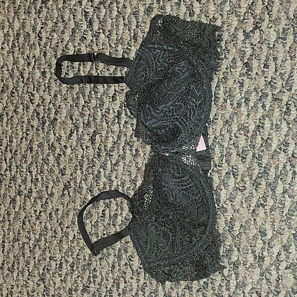 Victoria Secret dark gray push-up without padding bra size 36B